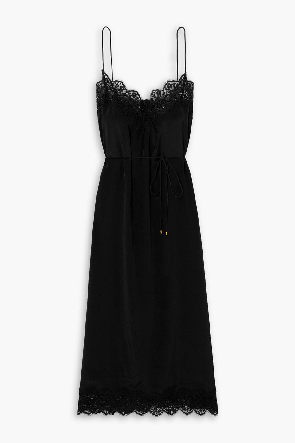 Zimmermann Lace-trimmed Crepe Midi Dress In Black