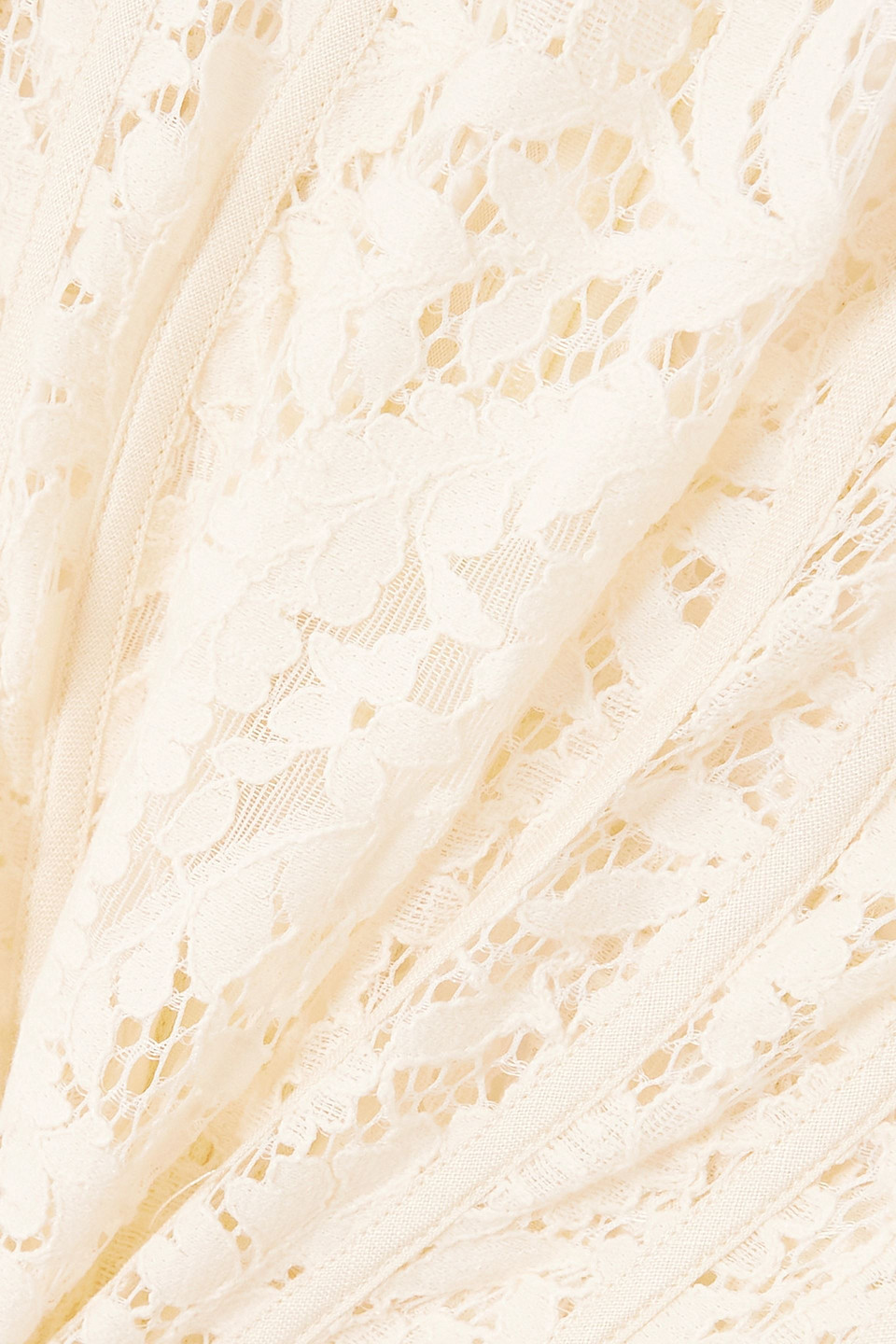 Zimmermann Devi Midikleid Aus Guipure-spitze Aus Einer Baumwollmischung In Creme