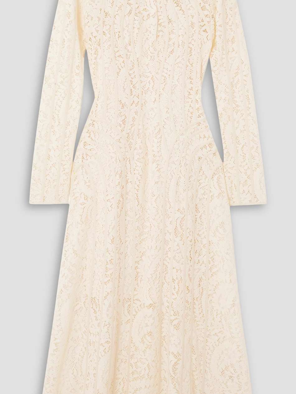 devi cotton-blend guipure lace midi dress