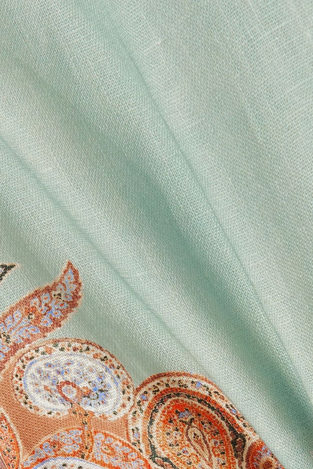 ZIMMERMANN شورت Devi بحزام من الكتان بنقشة البيزلي