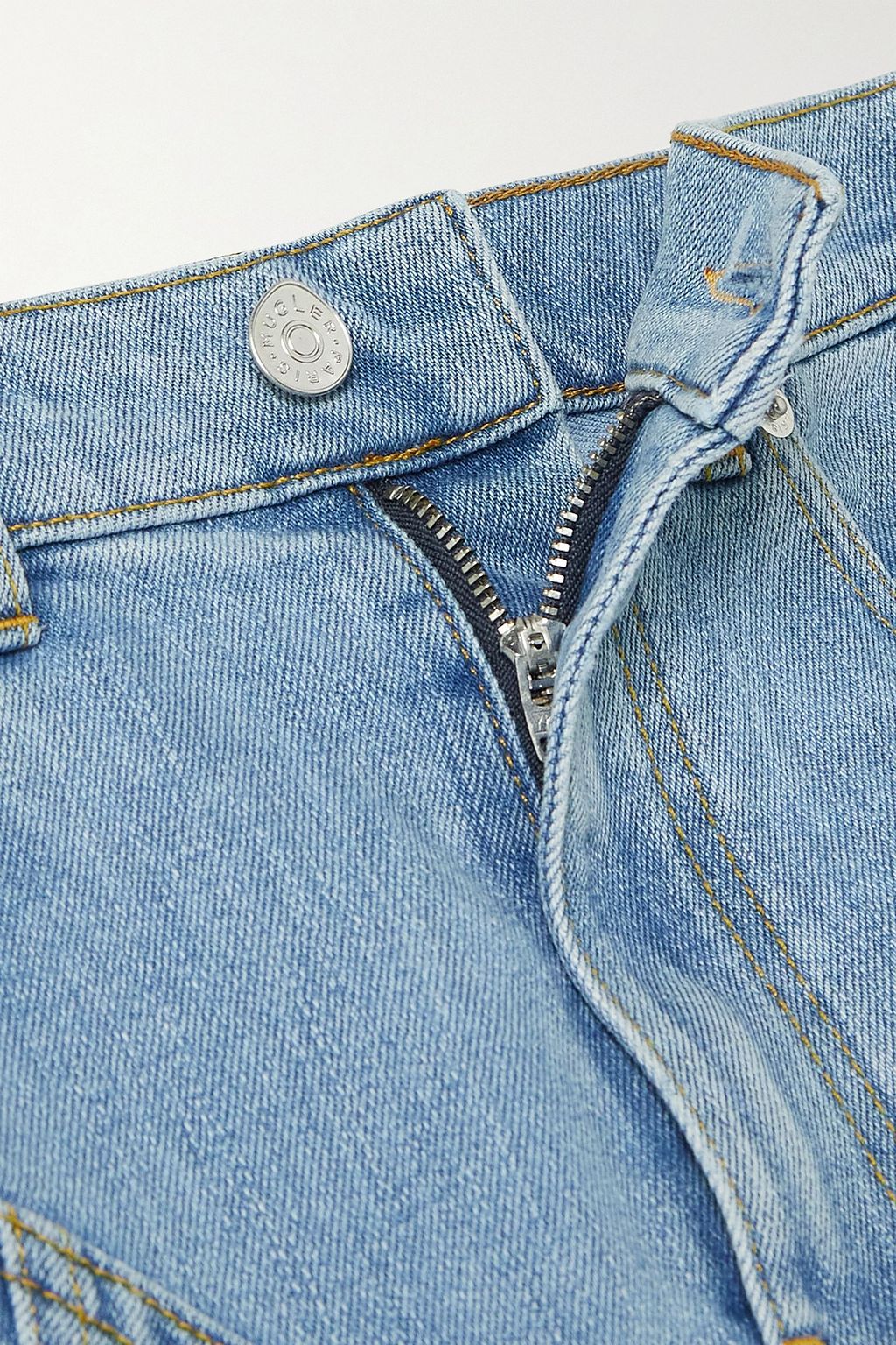 MUGLER ハイライズ スキニージーンズ ストレッチジャージートリム