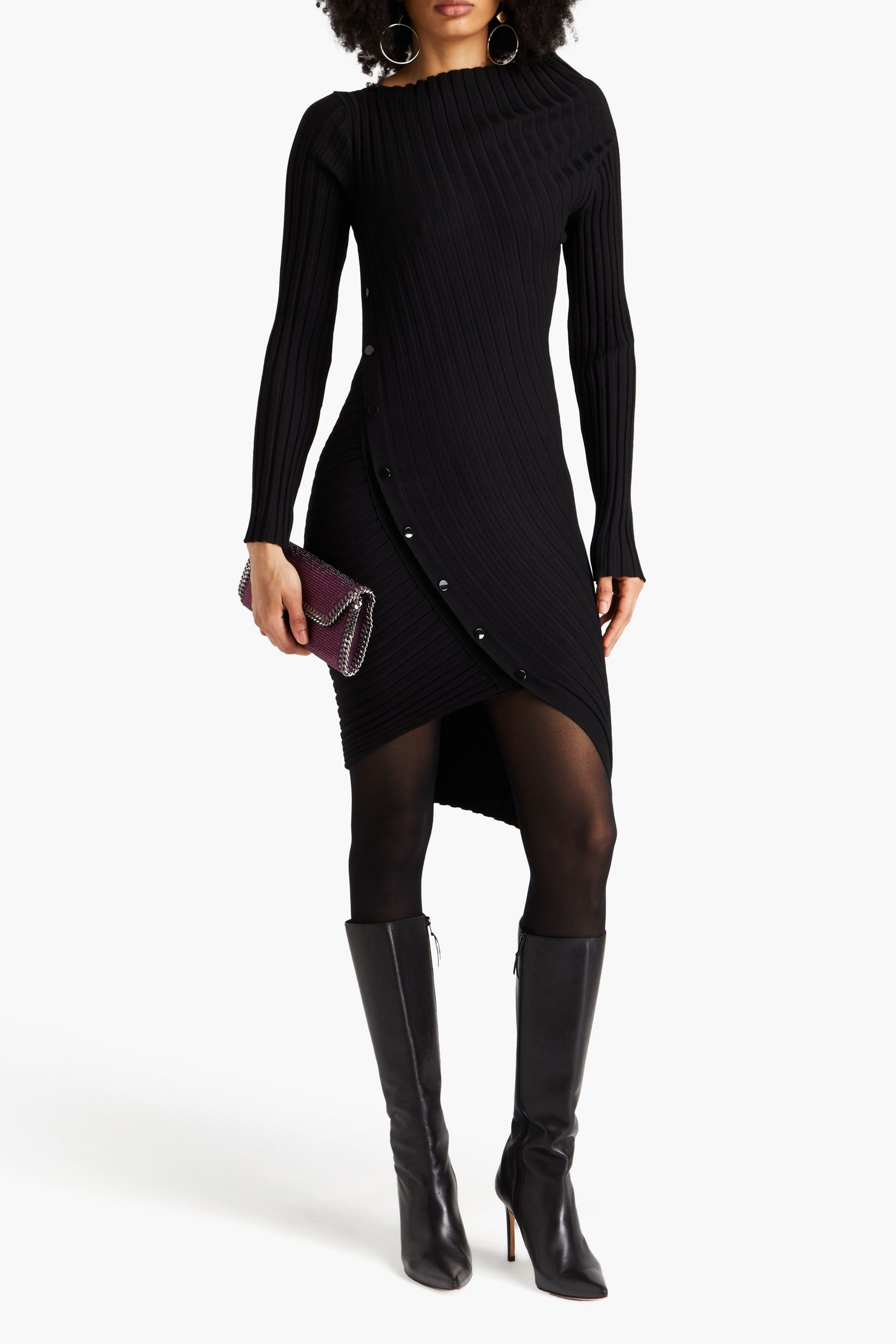 Philosophy di Lorenzo Serafini Asymmetric ribbed-knit mini dress