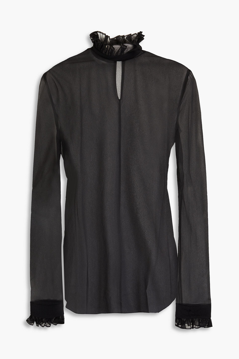 Philosophy Di Lorenzo Serafini Ruffled Georgette Blouse In Black