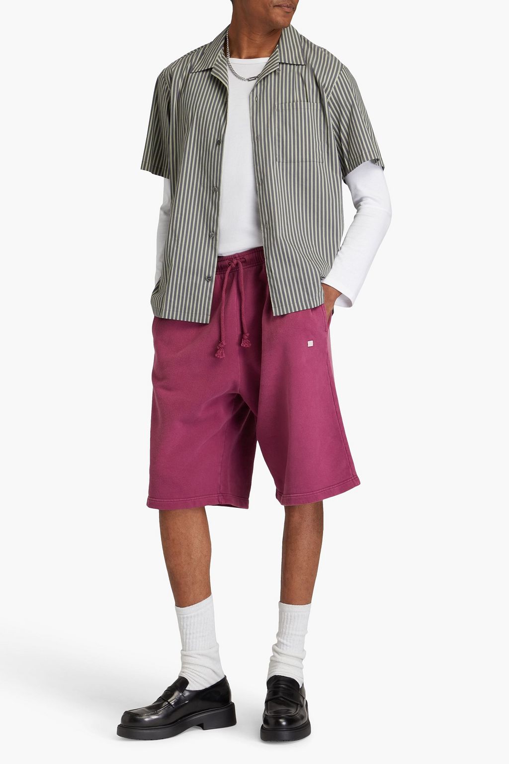 ACNE STUDIOS شورت من قطن صوف ناعم