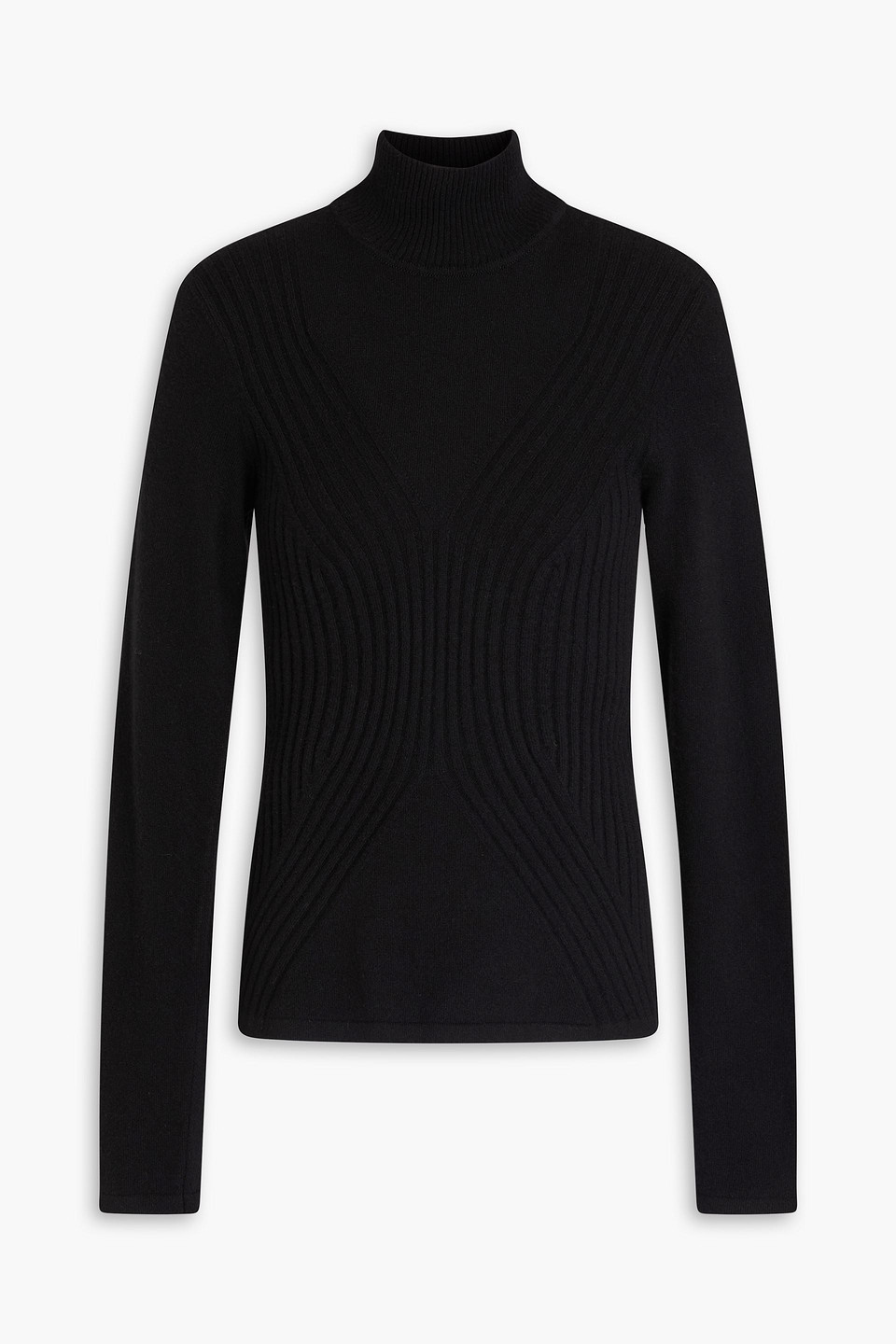 Alberta Ferretti Wool And Cashmere-blend Turtleneck Sweater In Black