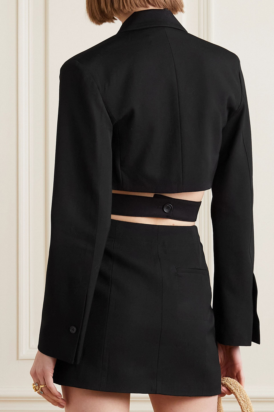 Jacquemus 'la Robe Bari' Black Single-breasted Jacket With Cut-out In Black
