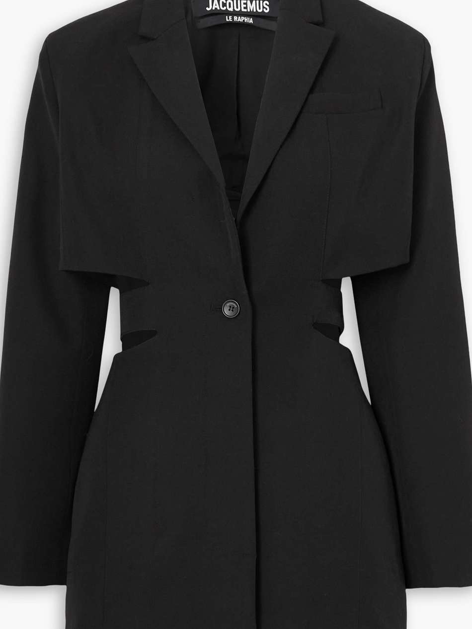 bari cutout wool mini dress