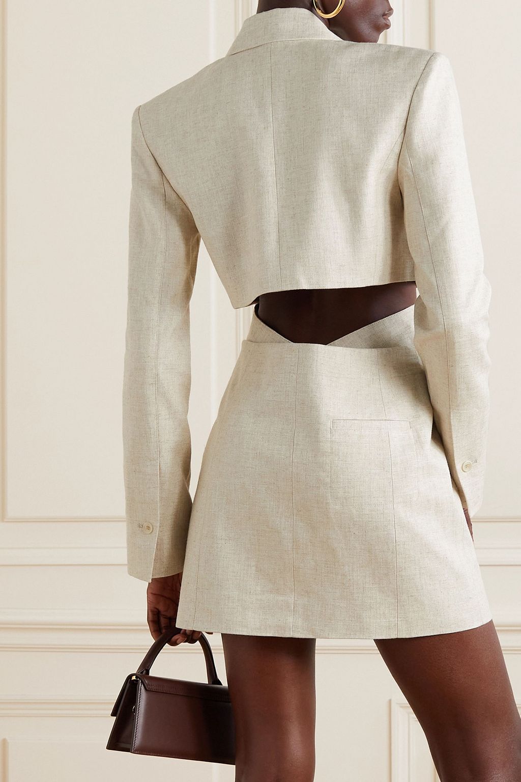 JACQUEMUS Bari cutout woven mini dress