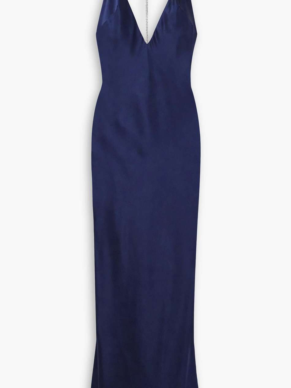 anna crystal-embellished silk-satin maxi dress
