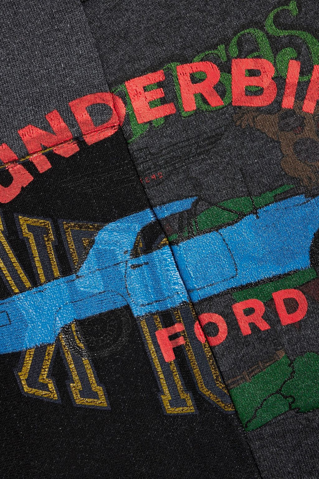 RE/DONE Patchwork printed cotton-fleece sweatshirt