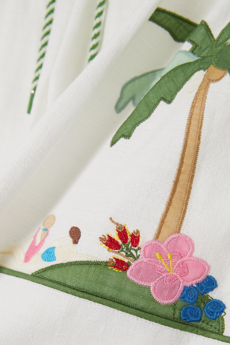 Zimmermann Clover Appliquéd Cotton Shorts In White