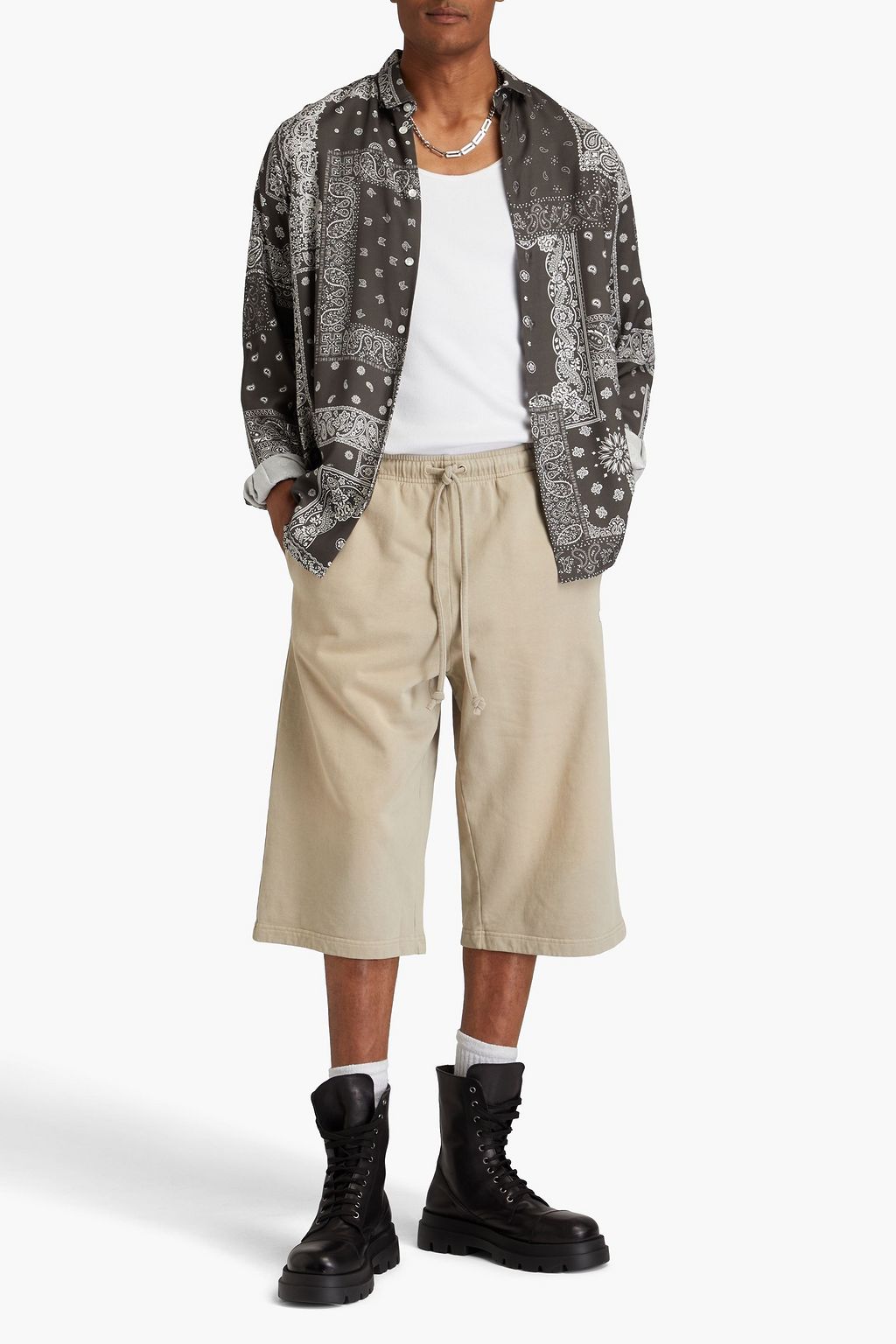 ACNE STUDIOS شورت من قطن صوف ناعم