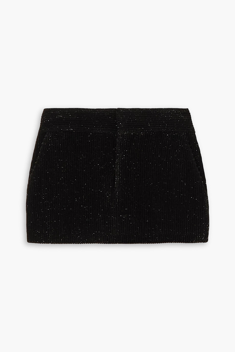 Petar Petrov Metallic Ribbed Corduroy Mini Skirt In Black
