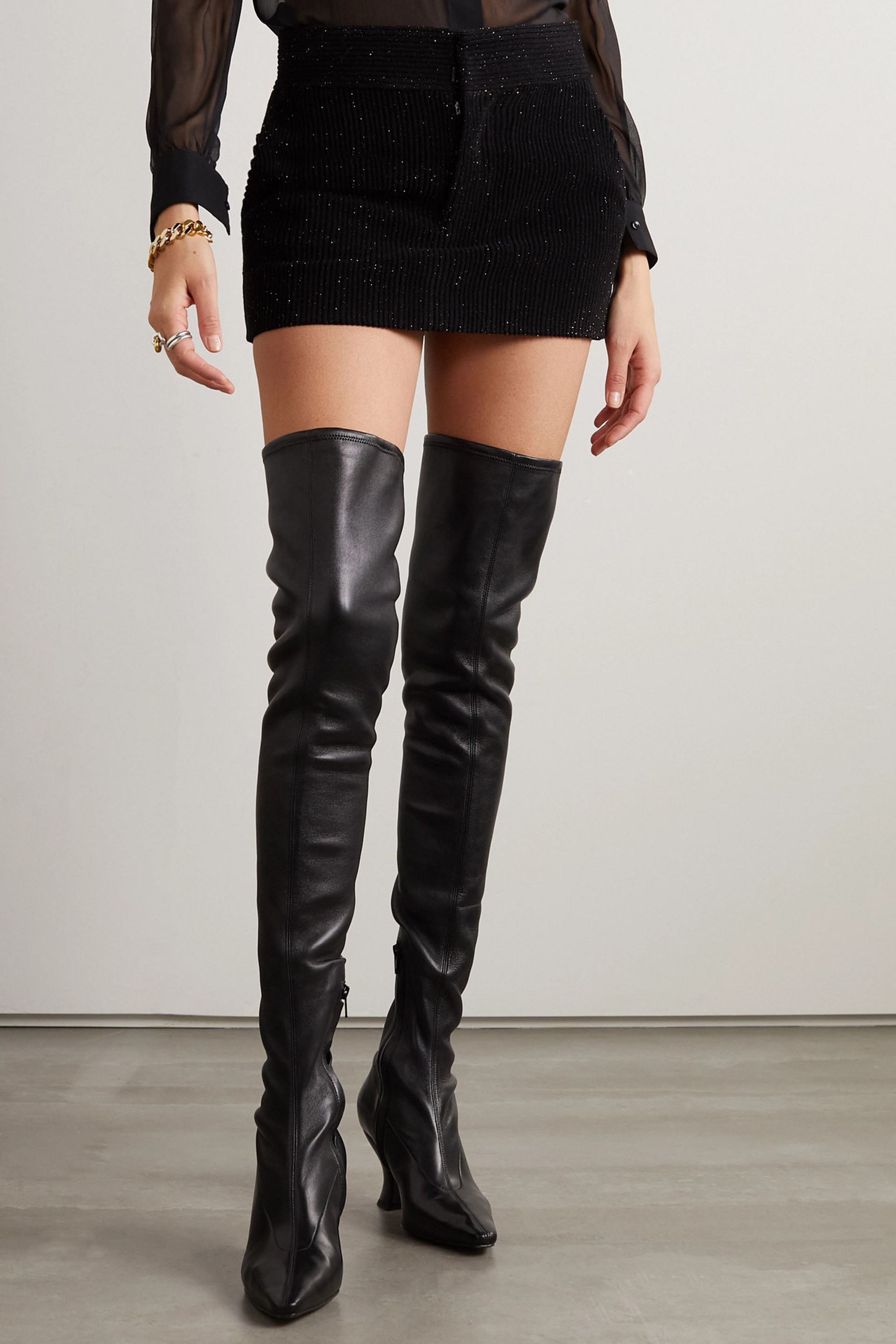 お値下げ中【美品☆】レアサイズ38！Proenza Schouler Proenza Schouler Trap faux stretch-leather over-the-knee boots