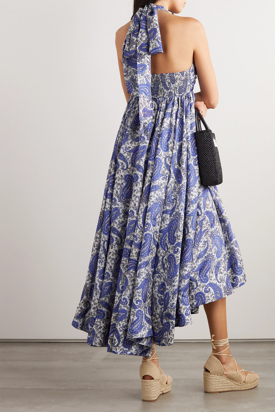 Zimmermann Devi Paisley-print Silk Midi Dress In Indigo