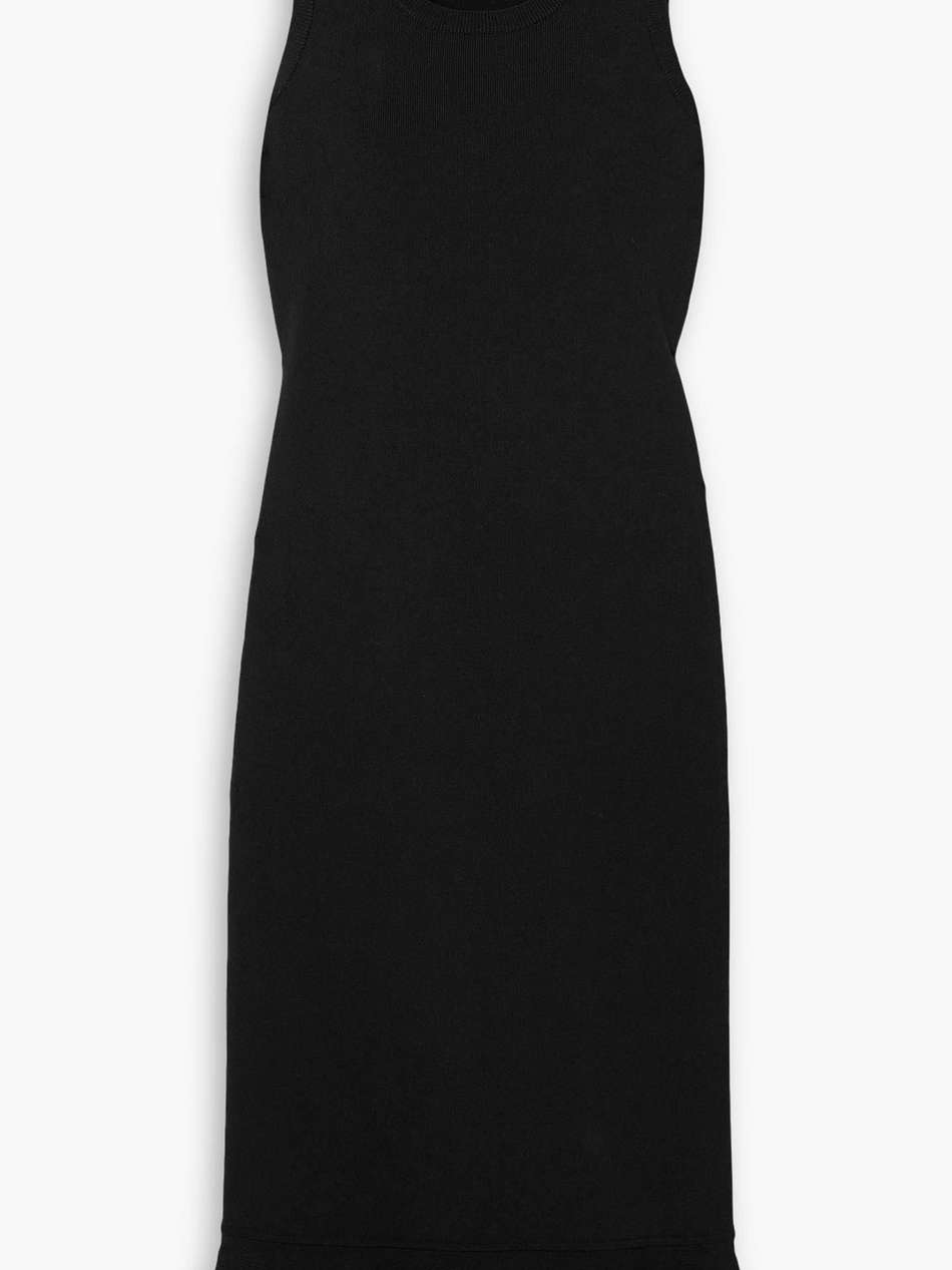 ruffled knitted midi dress