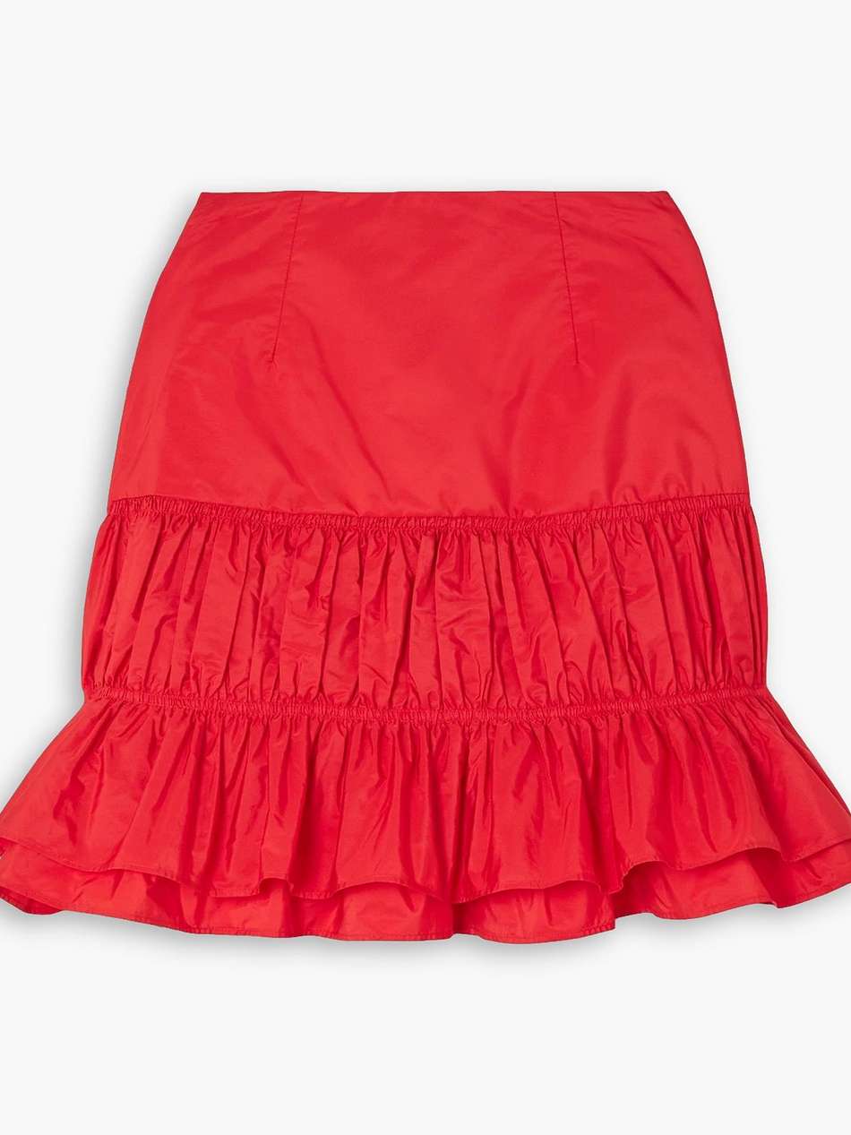carol tiered ruffled taffeta mini skirt