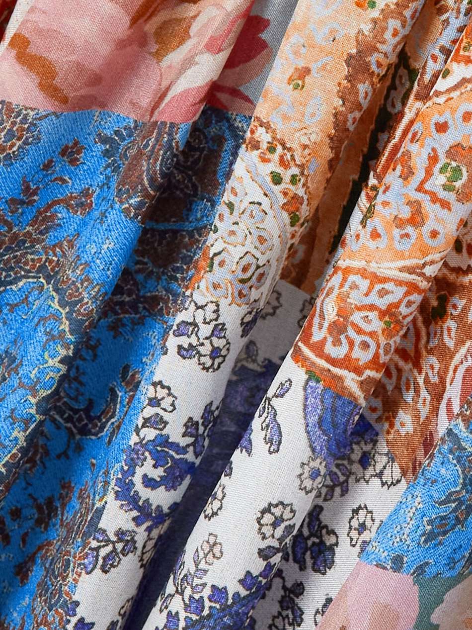 devi pleated paisley-print silk halterneck midi dress