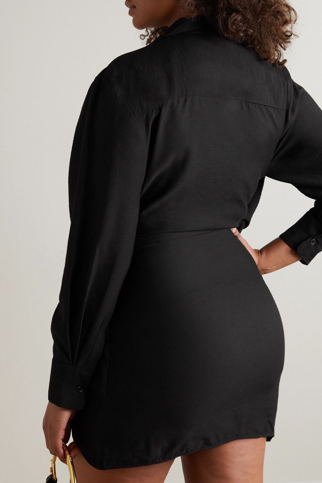 JACQUEMUS Bahia draped knotted twill mini dress