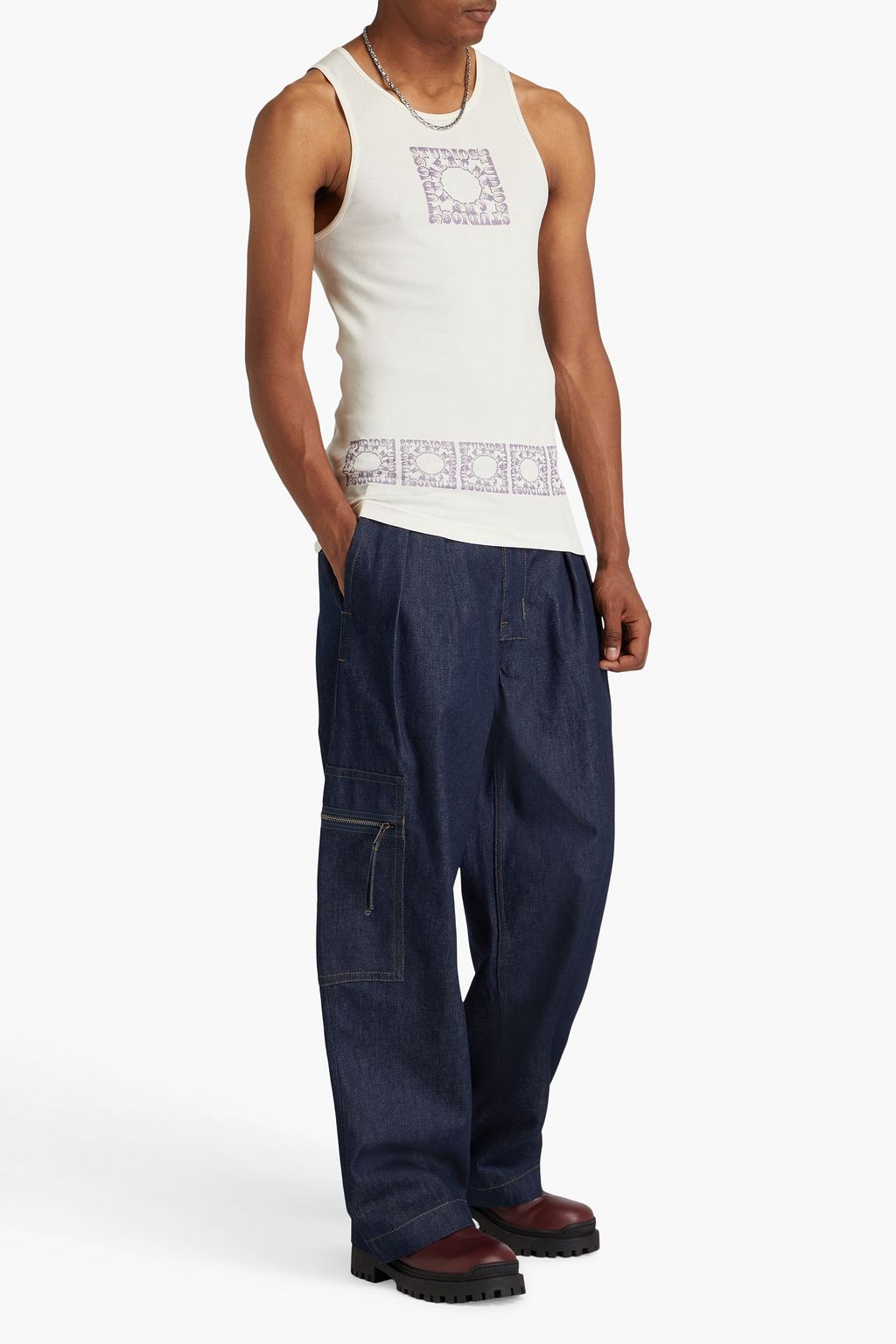 ACNE STUDIOS Printed cotton-jersey tank