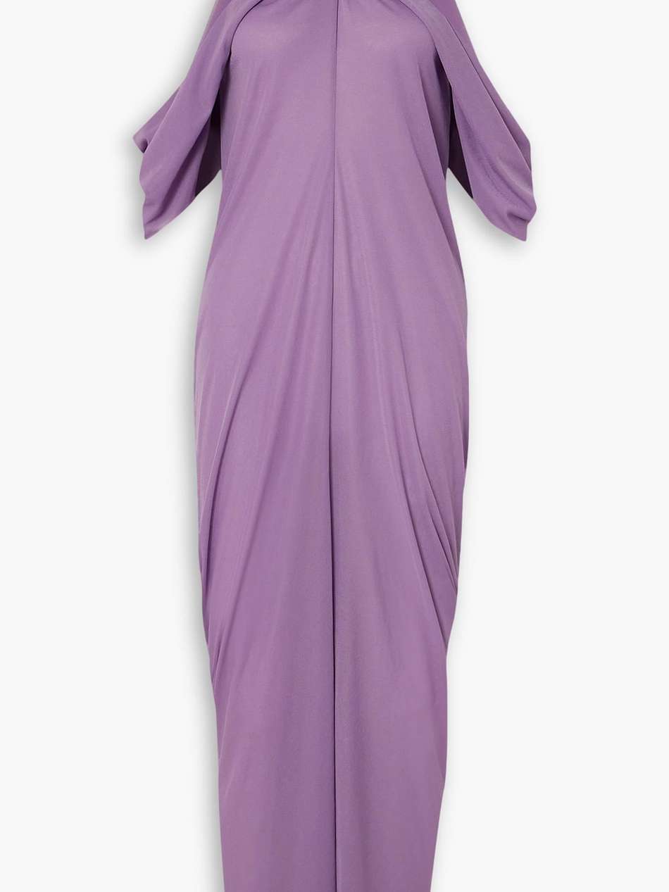 cold-shoulder draped jersey midi dress
