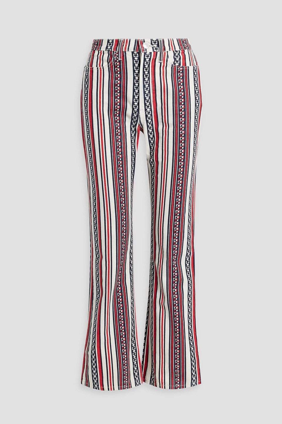 Re/done Printed High-rise Straight-leg Jeans In Ivory