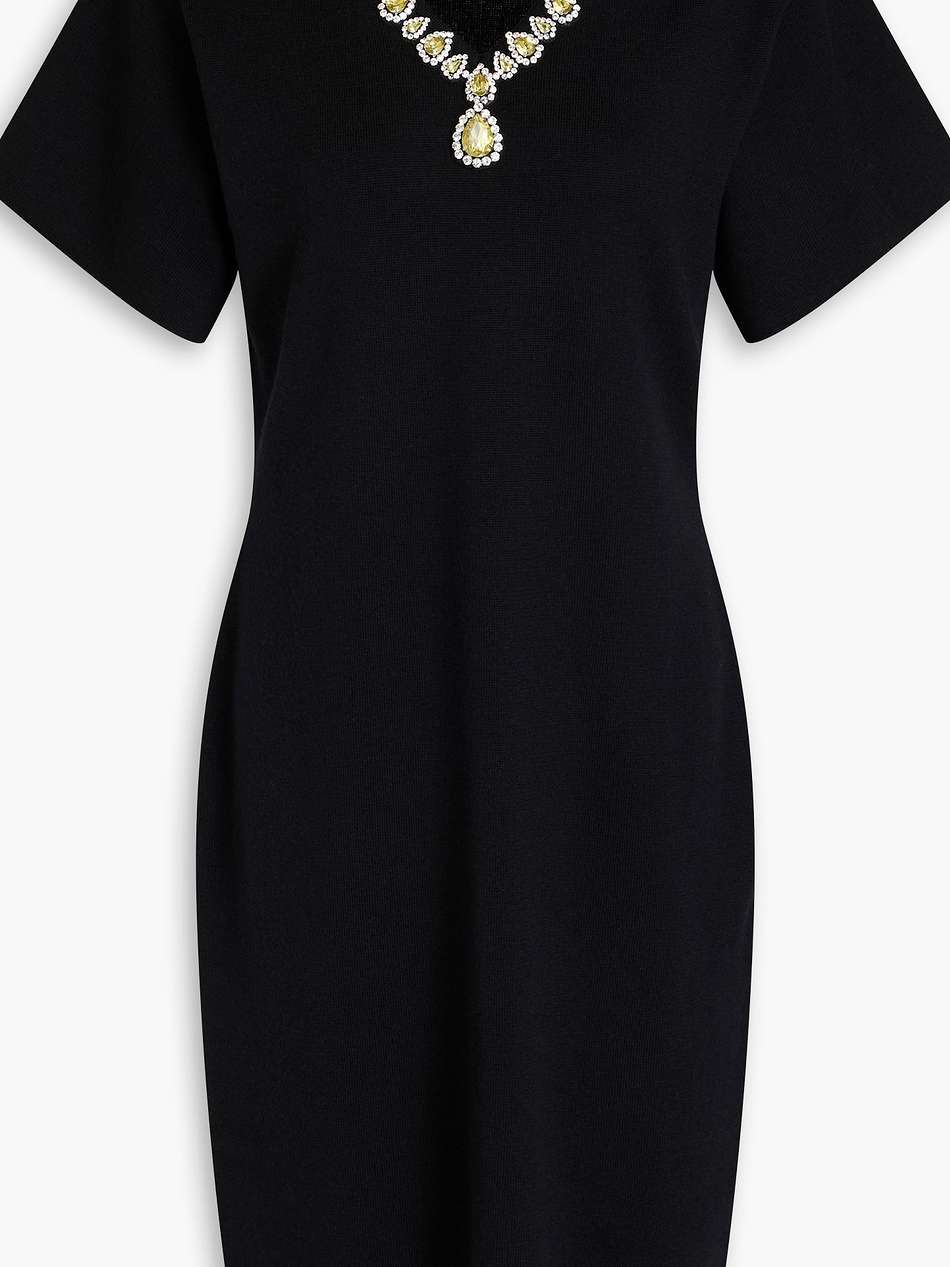 crystal-embellished wool dress