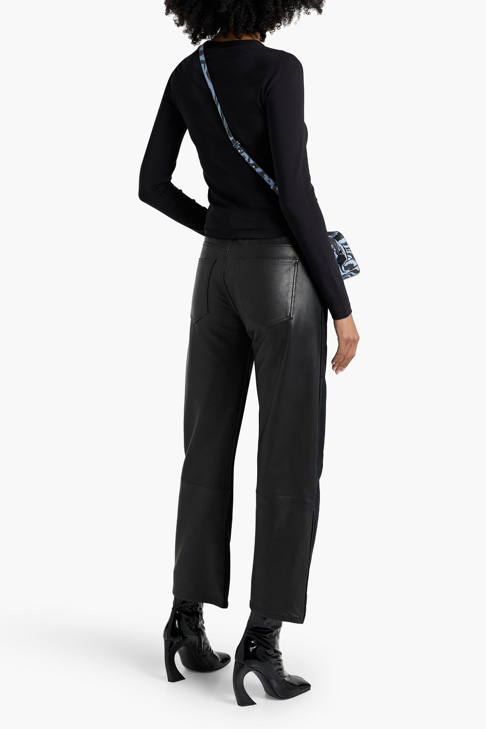 Re/done By Hanes Stretch-cotton Jersey Top In Black