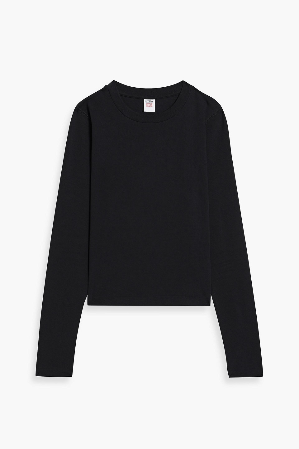 Re/done By Hanes Stretch-cotton Jersey Top In Black