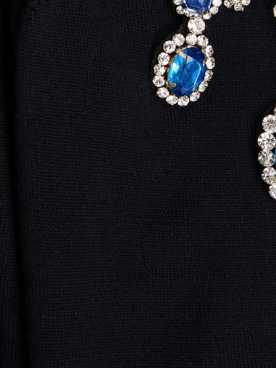 cold-shoulder crystal-embellished wool dress