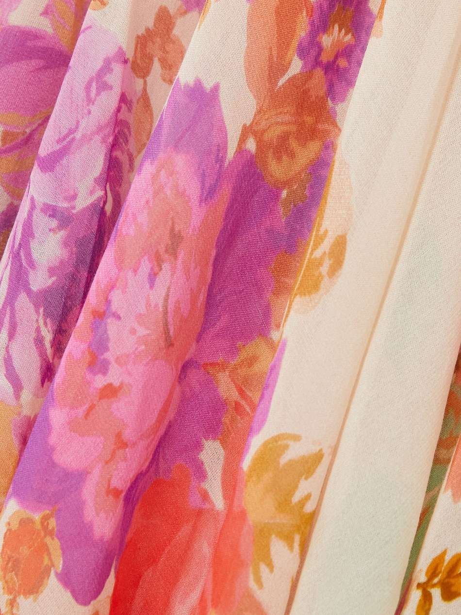 raie cutout ruffled printed cotton and silk-blend chiffon midi dress