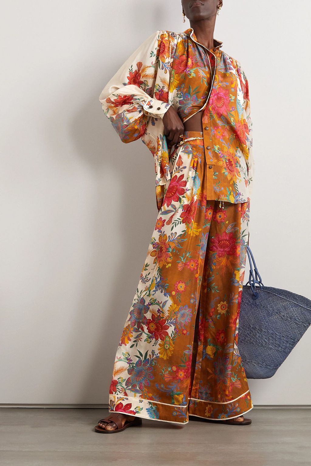 ZIMMERMANN Ginger floral-print silk blouse