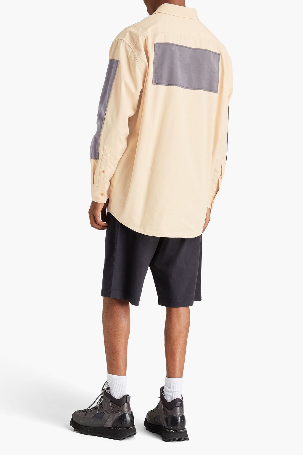 ACNE STUDIOS قميص من التويل القطني بأجزاء من الساتان
