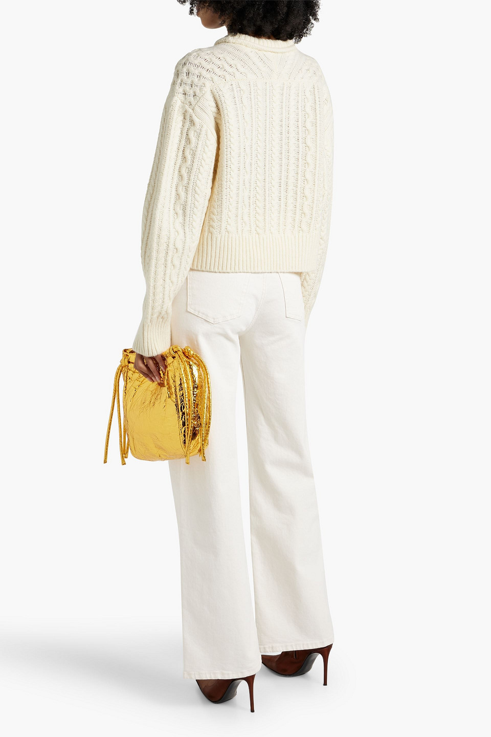 Re/done Cable-knit Wool Sweater In Ivory