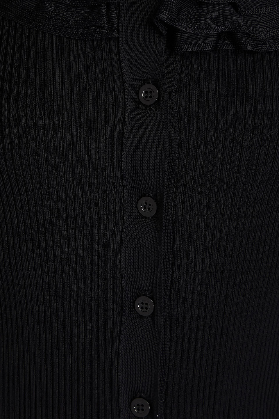 Moschino Ribbed-knit Cardigan In Black