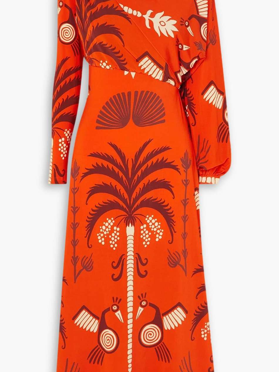 aclla ceremonial convertible printed stretch-jersey maxi dress