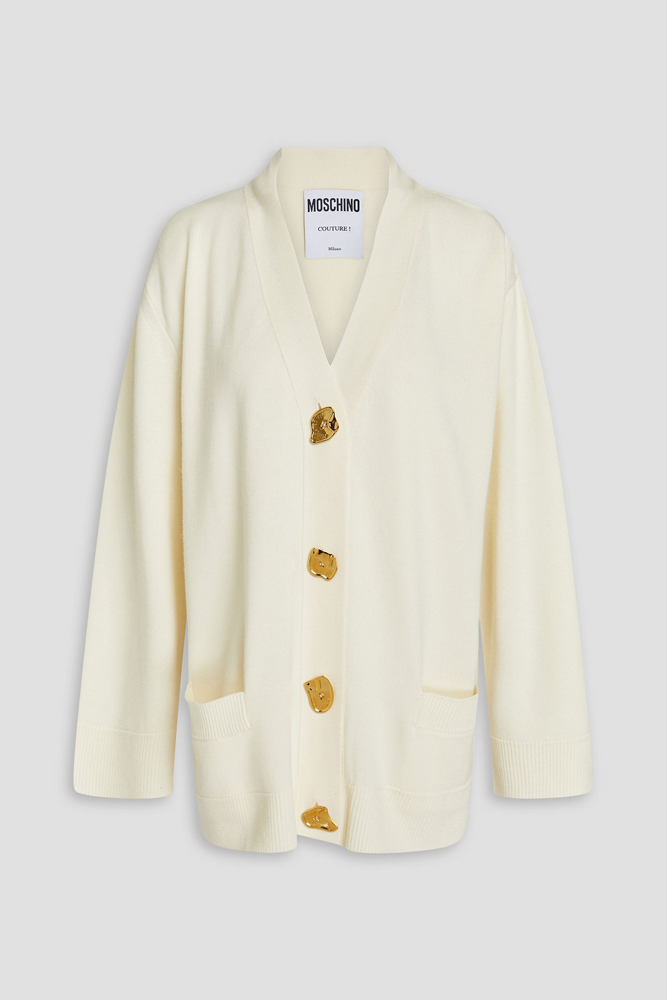 Moschino Wool Cardigan In Ivory