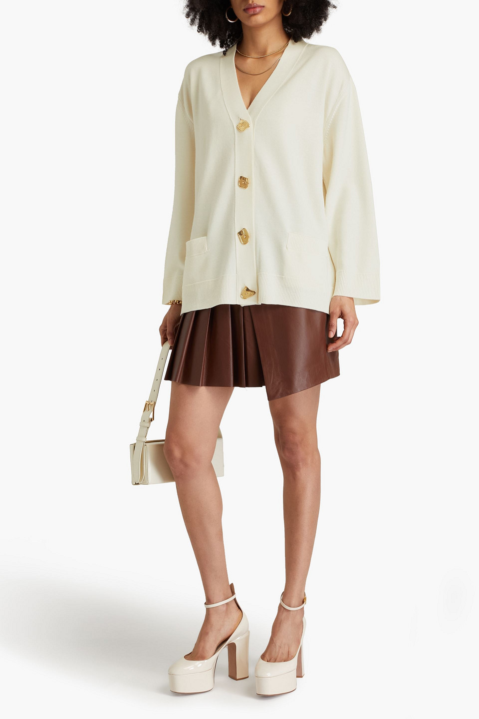Moschino Wool Cardigan In Ivory