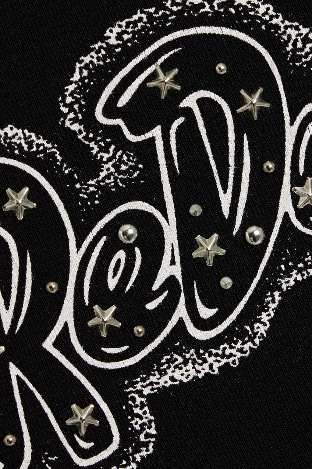 RE/DONE Studded printed cotton-jersey T-shirt