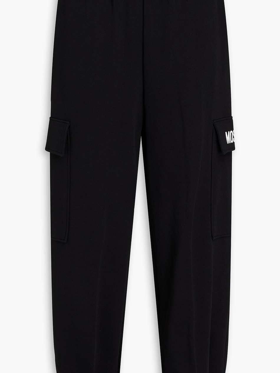 printed french cotton-terry track pants