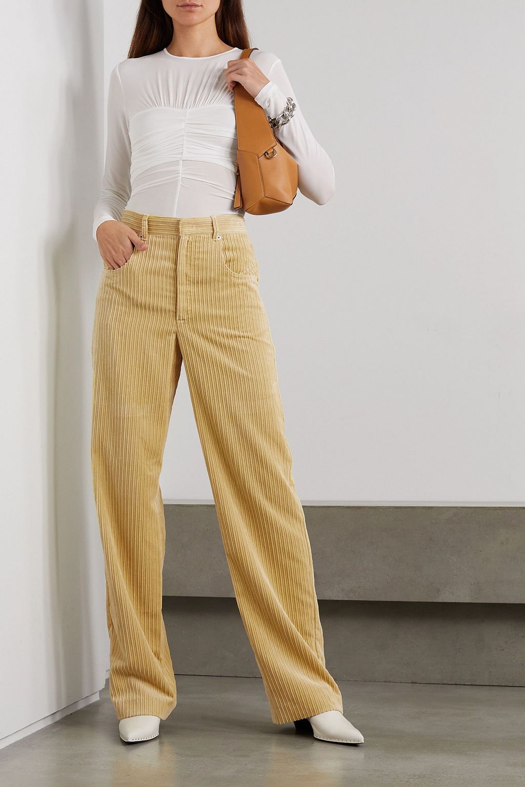 ISABEL MARANT بنطال Milorsy بأرجل مستقيمة من المخمل المضلع