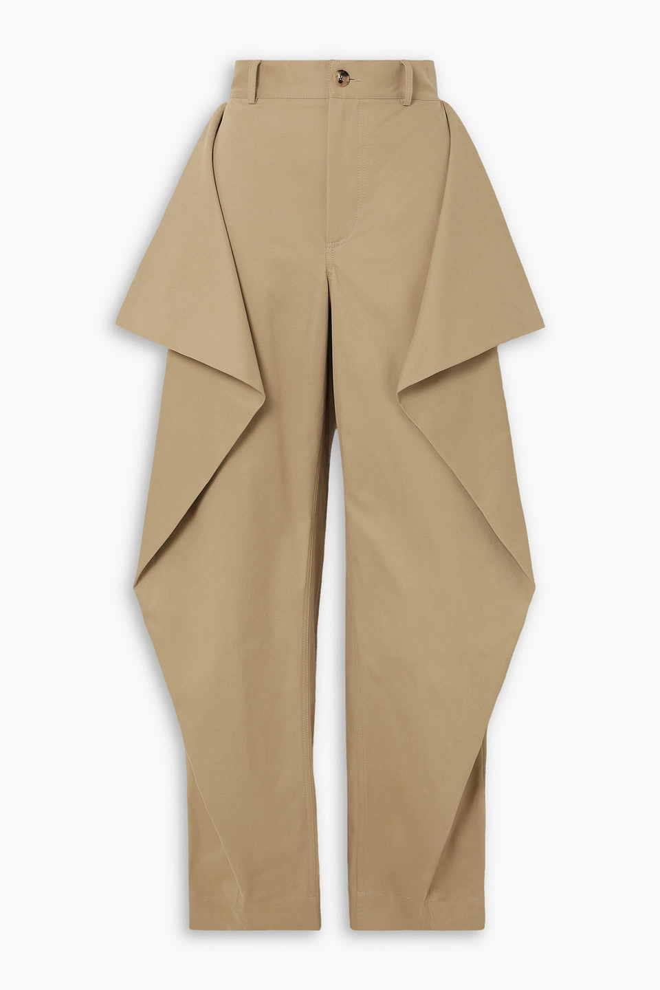 jw anderson - kite draped cotton-blend twill tapered pants - neutral - m