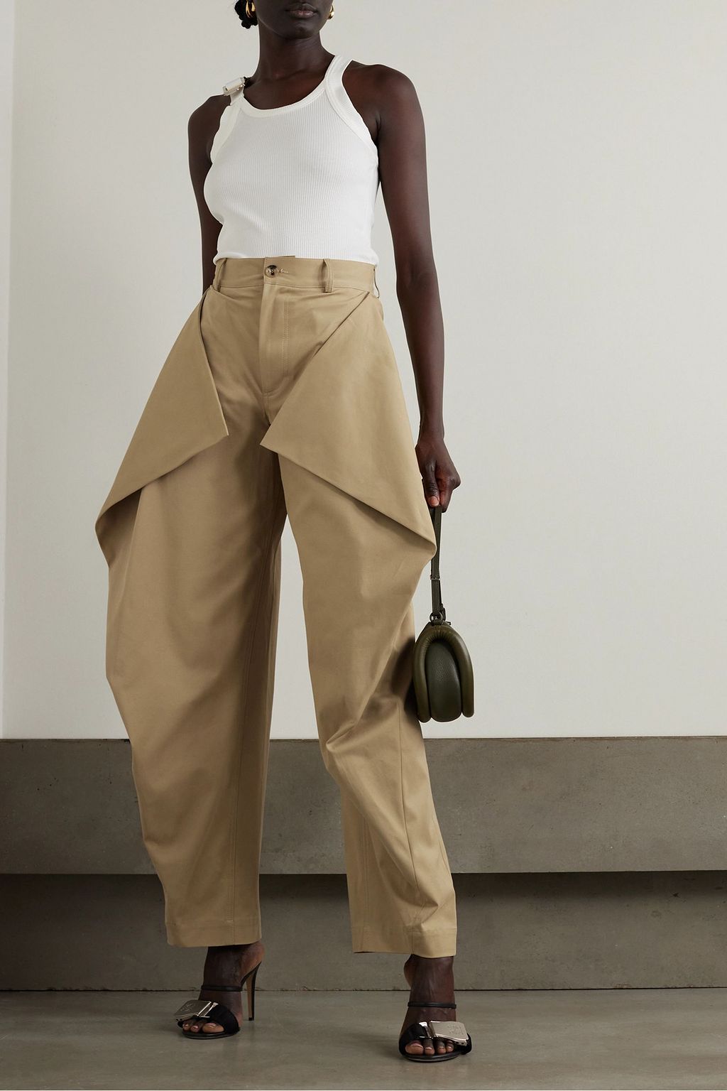 JW ANDERSON Kite draped cotton-blend twill tapered pants