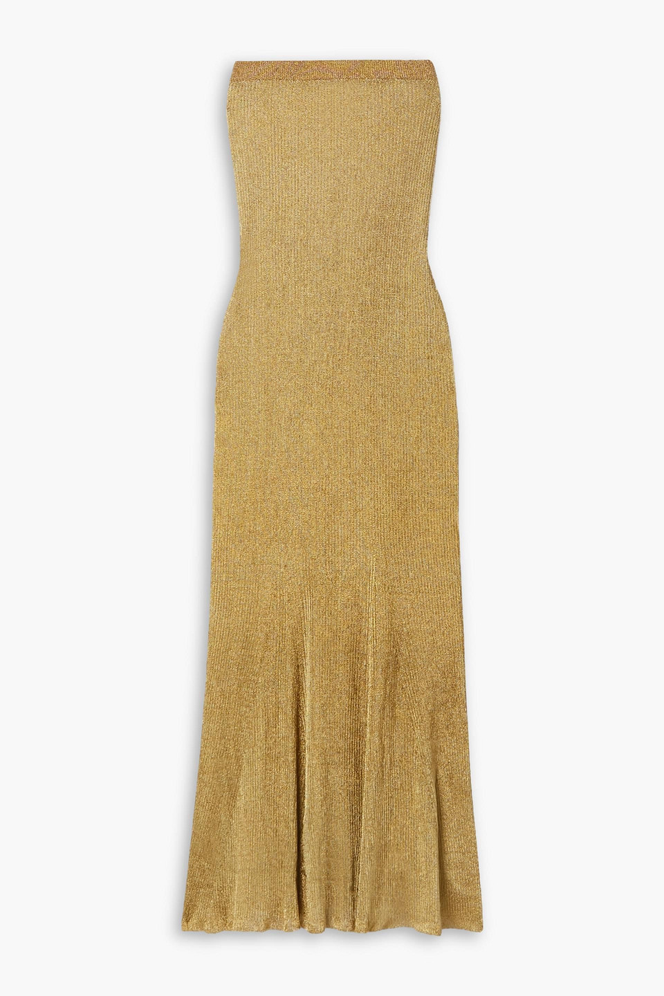 slim fit dress slacks White Ribbed Gold Chain Spaghetti Strap Slit Dress Medium main image 0
