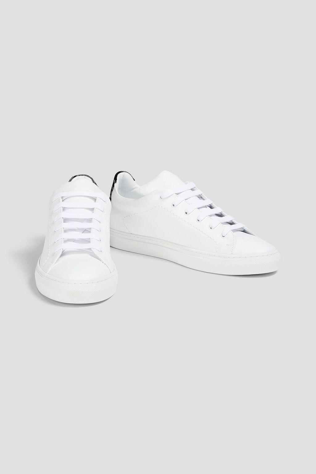MISSONI Jacquard knit-trimmed leather sneakers