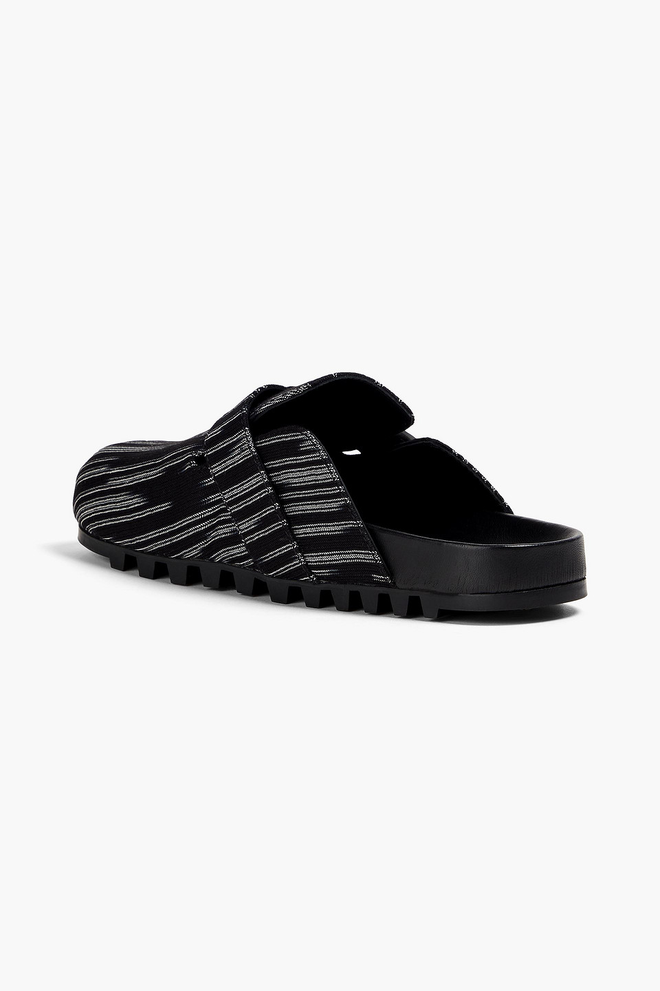 Shop Missoni Crochet-knit Clogs In Black