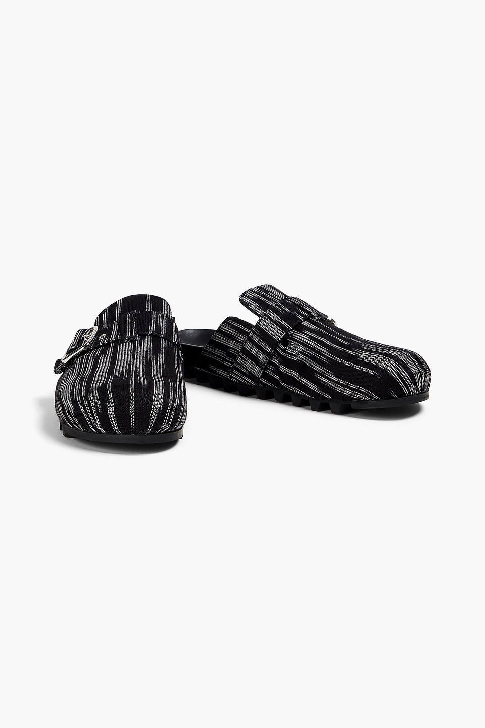 Shop Missoni Crochet-knit Clogs In Black