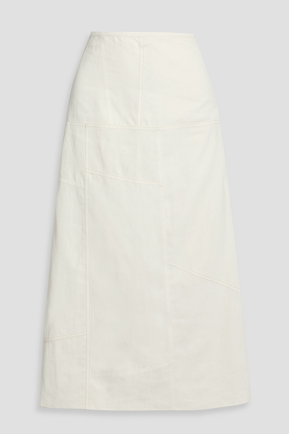 jil sander - paneled linen midi skirt - white - fr 30