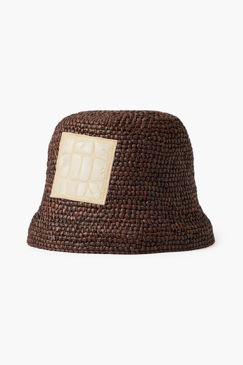 Jacquemus Ficiu Bucket Shape Patch Detail Hat In Brown