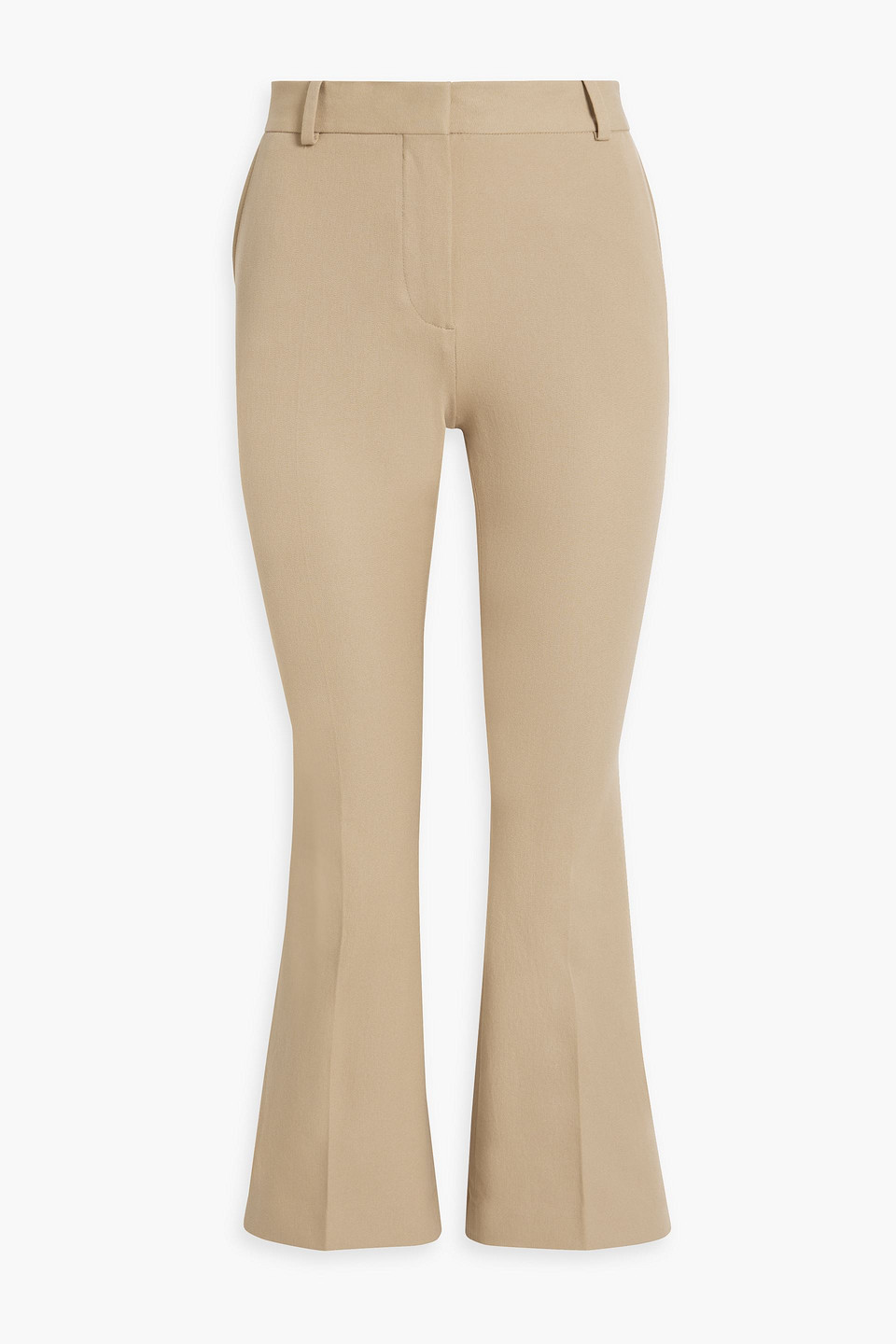 Frame Le Crop Mini Boot Cropped Stretch-cotton Bootcut Pants In Sand